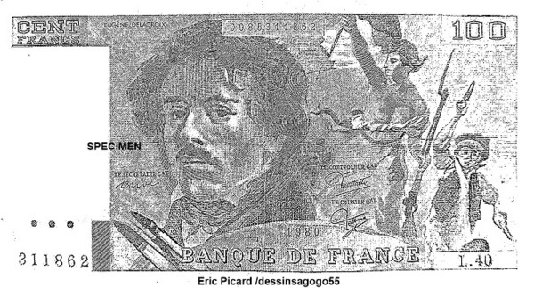 Billet de 100 francs Delacroix