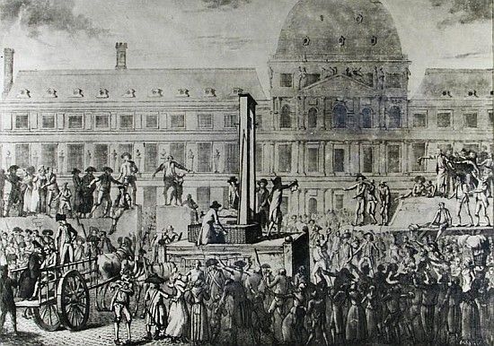 Première exécution par la guillotine place de Grève
